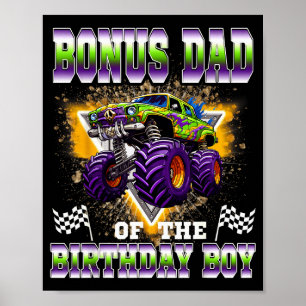 Poster Papa bonus du garçon du camion monstre de l'annive
