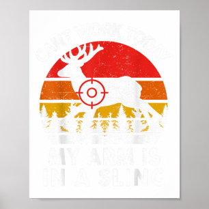 Poster Papa Chasse-Chemise Cant Travailler Aujourd'Hui Mo