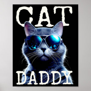 Poster Papa Chats Papa Père Tomcat Papa Fête des pères pa