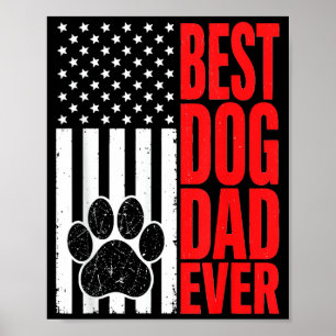 Poster Papa Chien Toujours Patriotique Fête Des Pères Ama