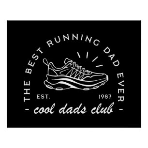 Poster Papa club de course marathoner athlétisme esthétiq