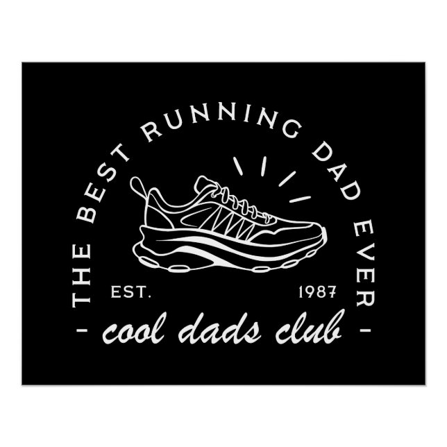 Poster Papa club de course marathoner athlétisme esthétiq (Devant)