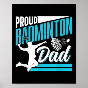 Poster Papa de badminton fier amoureux joueur équipe matc