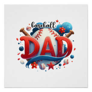 Poster Papa de baseball