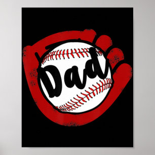 Poster Papa de baseball pour la mère de softball