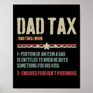 Poster Papa Définition de l'impôt Fête des pères amusante