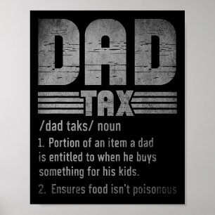 Poster Papa Définition de l'impôt Hommes Drôle Fête des p