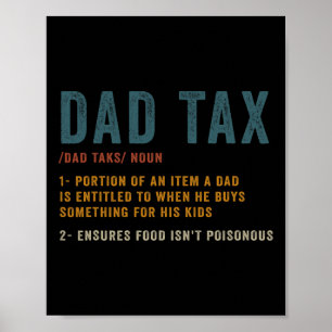 Poster Papa Définition de l'impôt Hommes Fête des pères a
