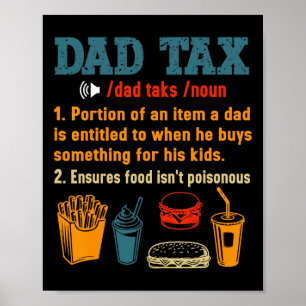 Poster Papa Définition de l'impôt Hommes Fête des pères a