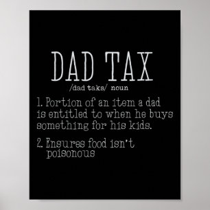 Poster Papa Définition de l'impôt Hommes Fête des pères a