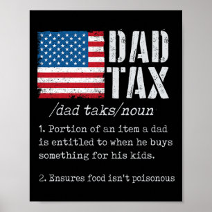 Poster Papa Définition de l'impôt Hommes Fête des pères a