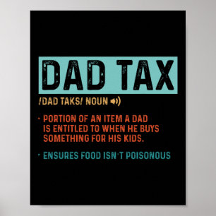 Poster Papa Définition de l'impôt Hommes Fête des pères a