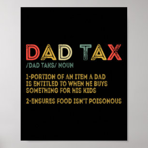 Poster Papa Définition de l'impôt Hommes Fête des pères a