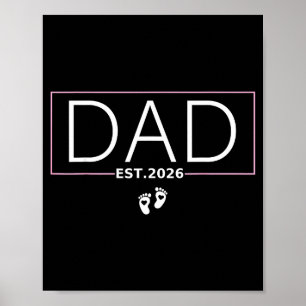 Poster Papa dès 2026 Attend un bébé 2026 Père 2026 Nouvea