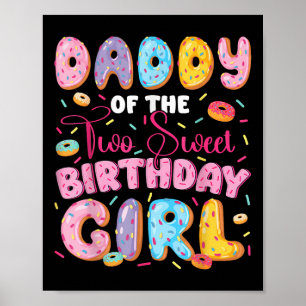 Poster Papa des deux douce 2e anniversaire fille amoureus