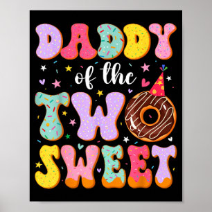 Poster Papa des deux doux 2ème anniversaire Donut Anniver