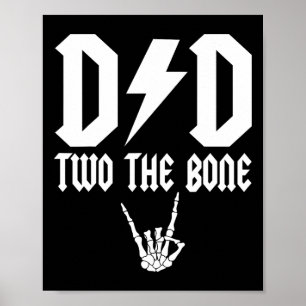 Poster Papa Deux L'Os Skeleton Main Famille Anniversaire