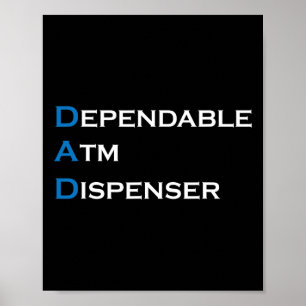 Poster Papa Distributeur De Monnaie Fiable Père Distribut