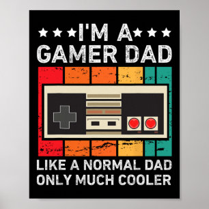 Poster Papa drôle joueur pour hommes Papa jeux vidéo Papa