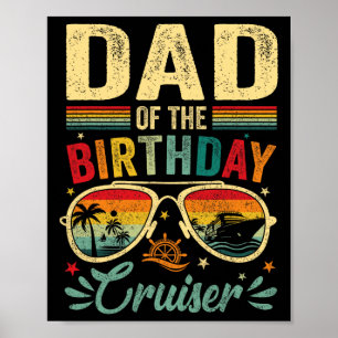 Poster Papa du croiseur d'anniversaire Sungles Croisière 