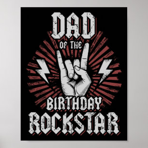 Poster Papa du rockstar d'anniversaire Rockeur correspond