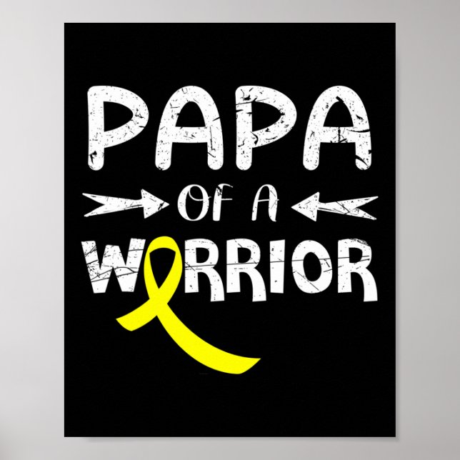 Poster Papa D'Un Guerrier Contre Le Père Cancer De L'Enfa (Devant)