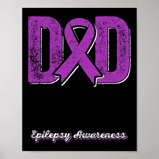 Poster Papa D'Un Guerrier Épilepsie Papa Purple Ribbon So (Devant)