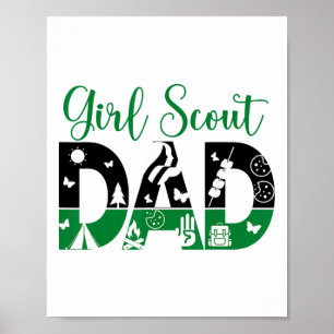 Poster Papa éclaireur noir et vert pour le camping de coo