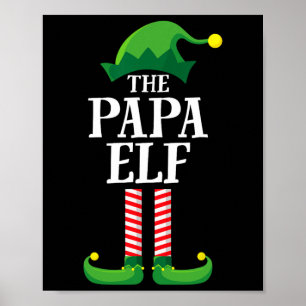 Poster Papa Elf Matching Family Group Christmas Party Pyj