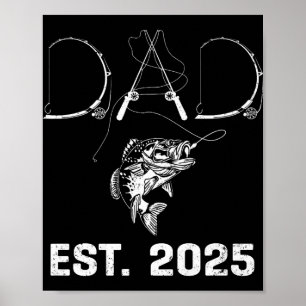 Poster Papa Est 2025 Pêche Papa À Devenir Nouveau Papa Bé