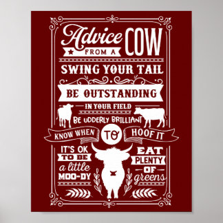 Poster Papa Farmer Obtient Des Conseils De Sa Vache