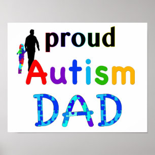 Poster Papa fière de l'autisme