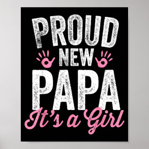 Poster Papa fière nouveau C'est une fille Père bientôt Pa