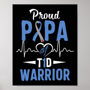 Poster Papa fière T1d Sensibilisation au diabète de type