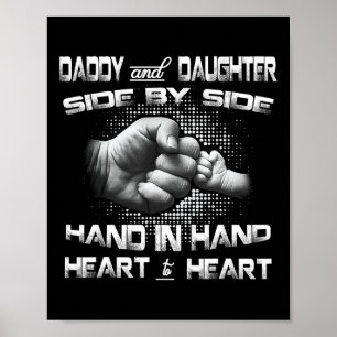 Poster Papa Fille Fist Bump Correspondance père &# ; s Jo