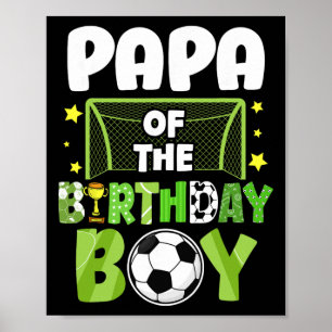 Poster Papa footballeur garçon d'anniversaire fête famill
