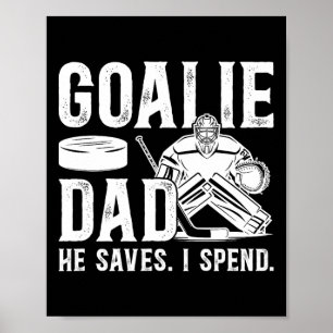 Poster Papa gardien de but de hockey drôle d'un gardien d