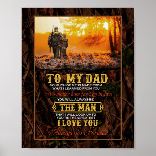 Poster Papa Gifts Lettre À Mon Père L'Homme Que Je T'Ai