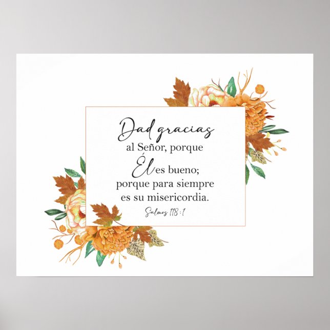 Poster Papa gracias, Salmos 118 Póster (Devant)