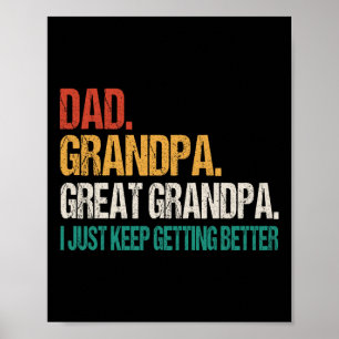 Poster Papa Grand-Père Grande Fête des pères Grand-Père P