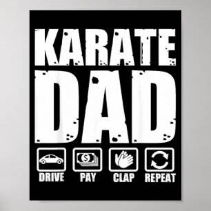 Poster Papa Karaté Drôle Arts Martiaux Papa Humour Pères