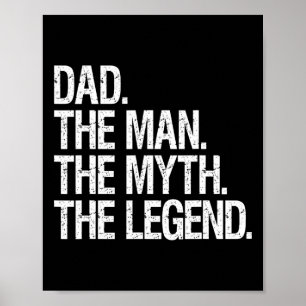 Poster Papa L'Homme Le Mythe La Légende Drôle Pères Cadea