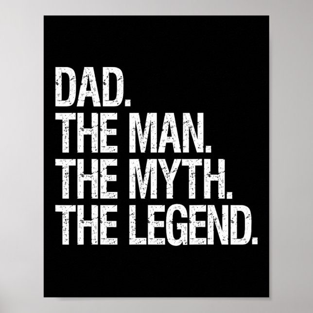 Poster Papa L'Homme Le Mythe La Légende Drôle Pères Cadea (Devant)