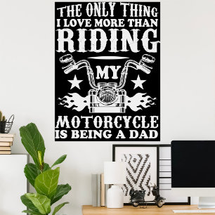 Poster Papa motocycliste