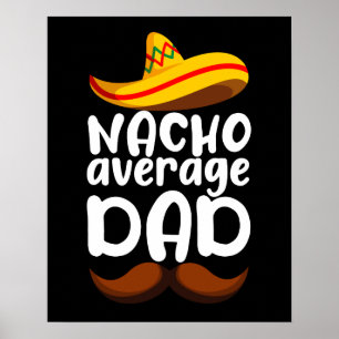 Poster Papa Moyen Nacho Cinco de Mayo Papa Mexicain
