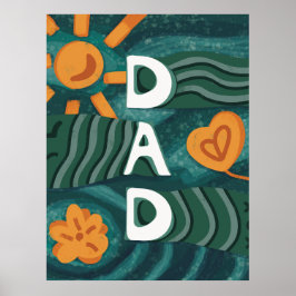 Poster Papa - National Papa Jour d'appréciation Vert