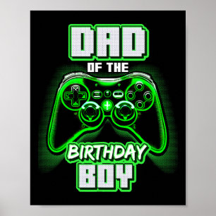 Poster Papa Of The Birthday Boy Matching Video Game Birth