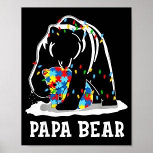 Poster Papa ours drôle de sensibilisation à l'autisme Aut