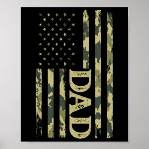 Poster Papa patriotique Usa Fête des pères Drapeau améric
