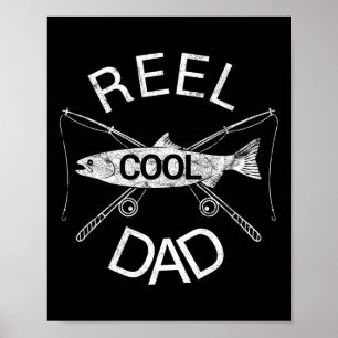 Poster Papa pêche à la bobine Papa blague drôle cool